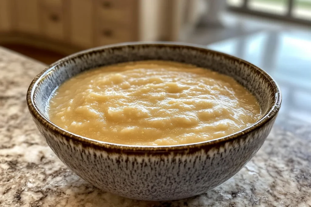 Thick pineapple cake batter in a mixing bowl