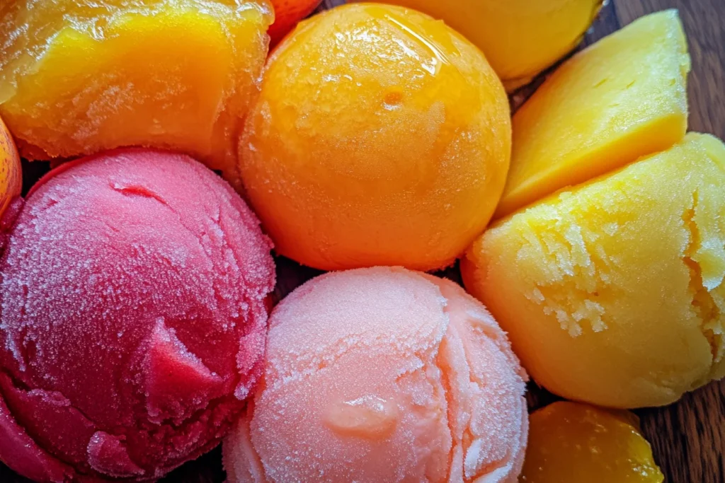 Frozen fruit and juice ingredients for white gummy smoothie